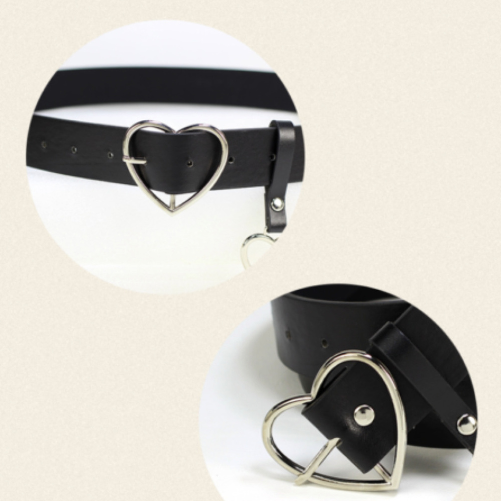 Belt ~ Black ~ Leather ~ Hearts ~ Key Holder